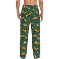thumbnail image 3 of Goofa Green Plants with Fox Pattern Printed Soft Pajama Pants for Men, Wide Leg Comfy Casual Lounge Yoga Pants-Small, 3 of 9