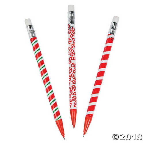 48 Ct Personalized Classroom Party Stocking Stuffer Candy Cane Pencils #2 Lead 