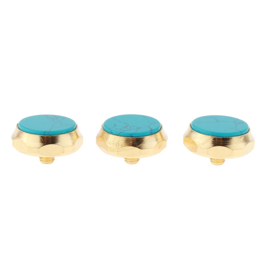 3 Pcs Alloy Trumpet Finger Buttons Brass Instrument Accessory, 1.5x1