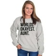 thumbnail image 3 of Worlds Okayest Aunt Niece Nephew Cute Women Plus Size Crewneck Sweatshirt Brisco Brands 2X, 3 of 5