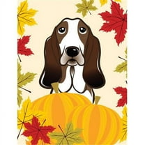 Caroline's Treasures BB2049GF Basset Hound Thanksgiving Flag Garden Size , Small, multicolor