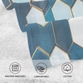 thumbnail image 5 of Yayeee 2 Pack Hand Towels for Bathroom 100% Cotton 16" x 28" Soft Absorbent Kitchen Towel, Dark Blue Hexagon Patterns, 5 of 7