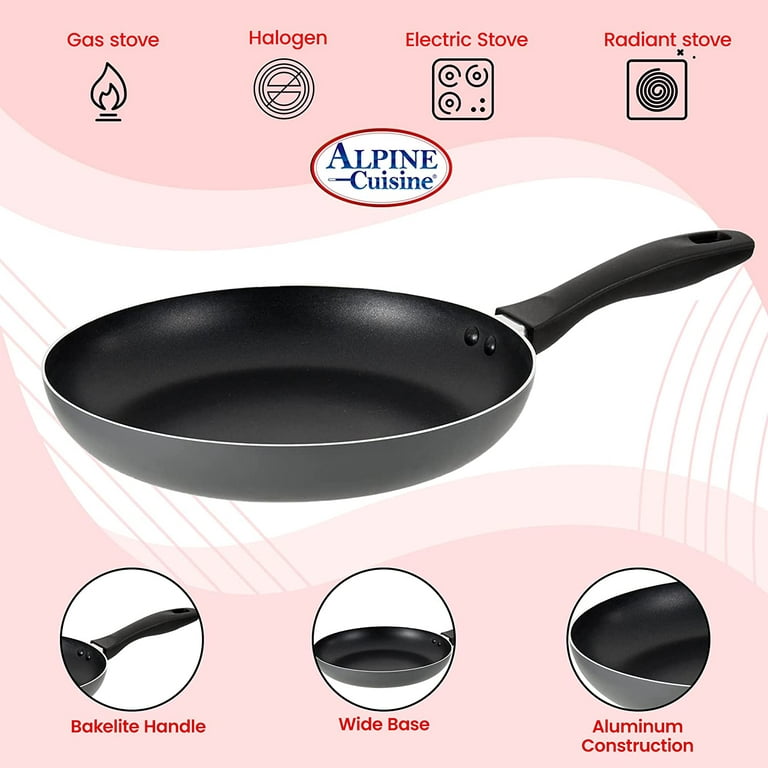Alpine Cuisine Aluminium Nonstick Coating Frying Pan Gray 10in with Er