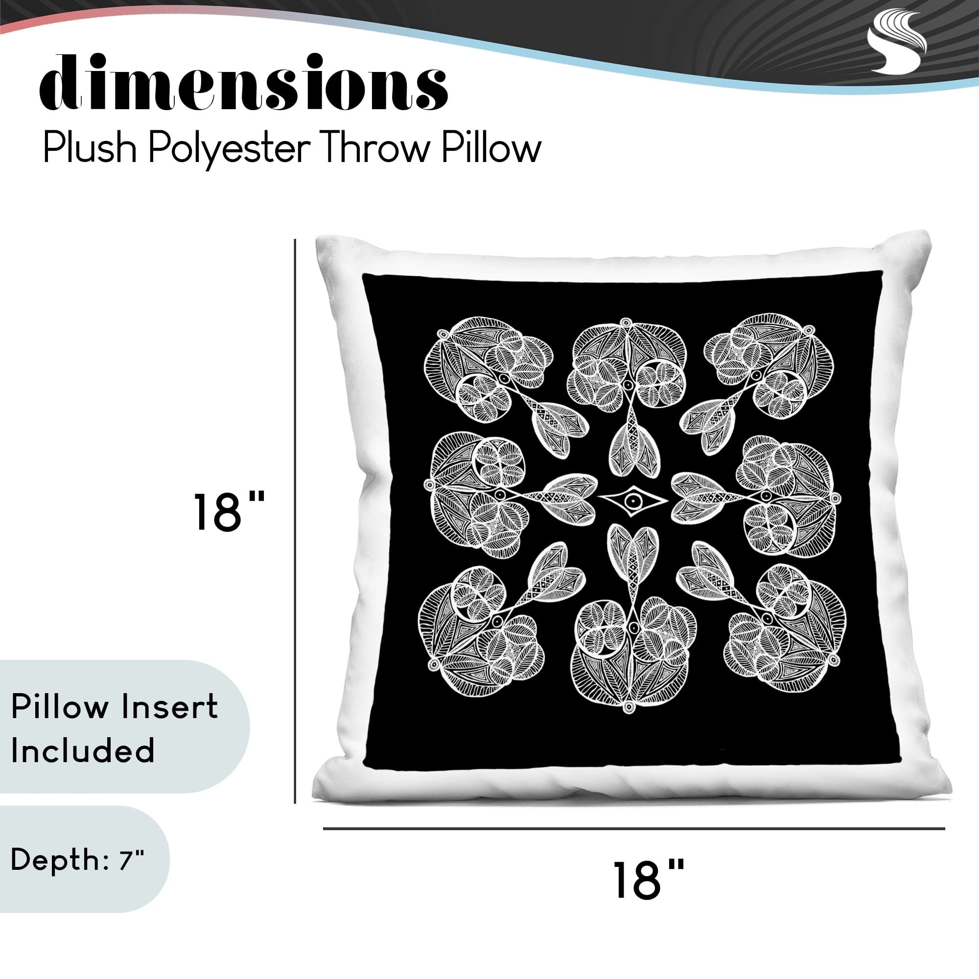 Stupell Industries Rounded Symmetry Elementals Decorative Printed Throw Pillow, design by El Perkin
