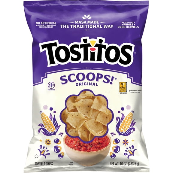 Tostitos Scoops Original Tortilla Chips, 10 oz Bag