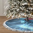 thumbnail image 3 of Christmas Tree Skirt, Icy Glowing Winter Moose Christmas Tree Decorations Indoor, Tree Skirts Mat With Tassel Trim for Halloween New Year Holiday Christmas Party Decor 30 Inches, 3 of 7