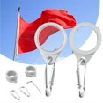 thumbnail image 1 of 2X Flag Pole Rings 360 Rotating Flagpole Flag For 075-102 Inches Pole Aluminum Alloy Mounting Rings With Carabiner Anti-Wrap, 1 of 5