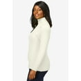 thumbnail image 3 of Jessica London Women's Plus Size Ribbed Cotton Turtleneck Sweater, 3 of 5
