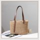thumbnail image 3 of Nvzi Bolso de hombro tejido, bolso de mano tejido y bolso de cosméticos, bolsos de mano tejidos elegantes para playa de verano, 12,59 x 3,93 x 8,66 pulgadas, beige, 3 of 4