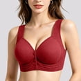 thumbnail image 4 of NIEWTR Ladies Front Closure Wireless Bras Full Coverage Wirefree Comfort Everyday Bras No Underwire Comfortable Plus Size Adjustable Straps Bralettes Brasieres (Red,42), 4 of 9