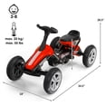 thumbnail image 2 of Costway SPEED Kids Pedal Powered Ride on Racer Car 4 Wheel Red, 2 of 10