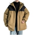 thumbnail image 2 of Veste Isolée Imperméable pour Hommes, Manteau Léger Matelassé Coupe-Vent avec Fermeture Éclair devant Côtelé pour Escalade Randonnée Extérieur Toutes Saisons, 2 of 4