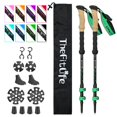 thumbnail image 1 of Bastones de trekking TheFitLife, de fibra de carbono, plegables, verdes, 1 of 7