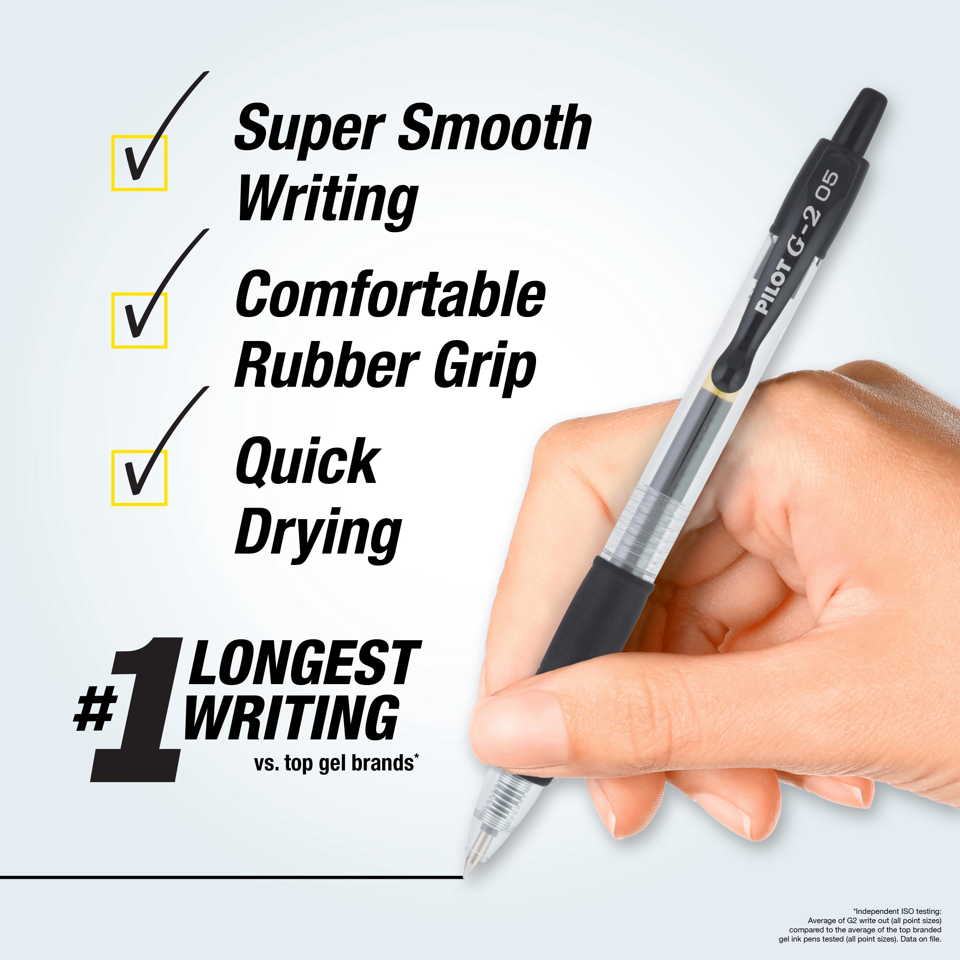 (4 pack) Pilot G2 Retractable Gel Pens, Extra Fine, Black, 2 Count
