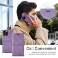 thumbnail image 4 of for iPhone 16 Pro Max Wallet Case Cover, Luxury Wallet Case with Card Holder Magnetic Clasp Kickstand PU Leather Folio Protective Phone Case for iPhone 16 Pro Max, Purple, 4 of 11
