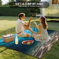 thumbnail image 4 of Light Blue Ocean Waves Outdoor Rug for Patio/Deck/Porch, Non-Slip Large Area Rug 4 x 6 Ft, Summer Beach Coastal Abstract Indoor Outdoor Rugs Washable Area Rugs, Reversible Camping Rug Carpet Runner, 4 of 8