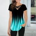 thumbnail image 1 of MITCOWBOY Hauts pour Femmes, Mode Féminine Sexy Manches Courtes Imprimés Colorés T-Shirt Blouse, Chemises pour Femmes, Chemises Roses pour Femmes, Vert 2TG (Liquidation), 1 of 9