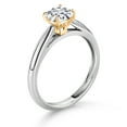 thumbnail image 3 of Gem Stone King 10K White and Yellow Gold Engagement Ring Solitaire Cushion Moissanite (0.63 Cttw) (Size 8), 3 of 4