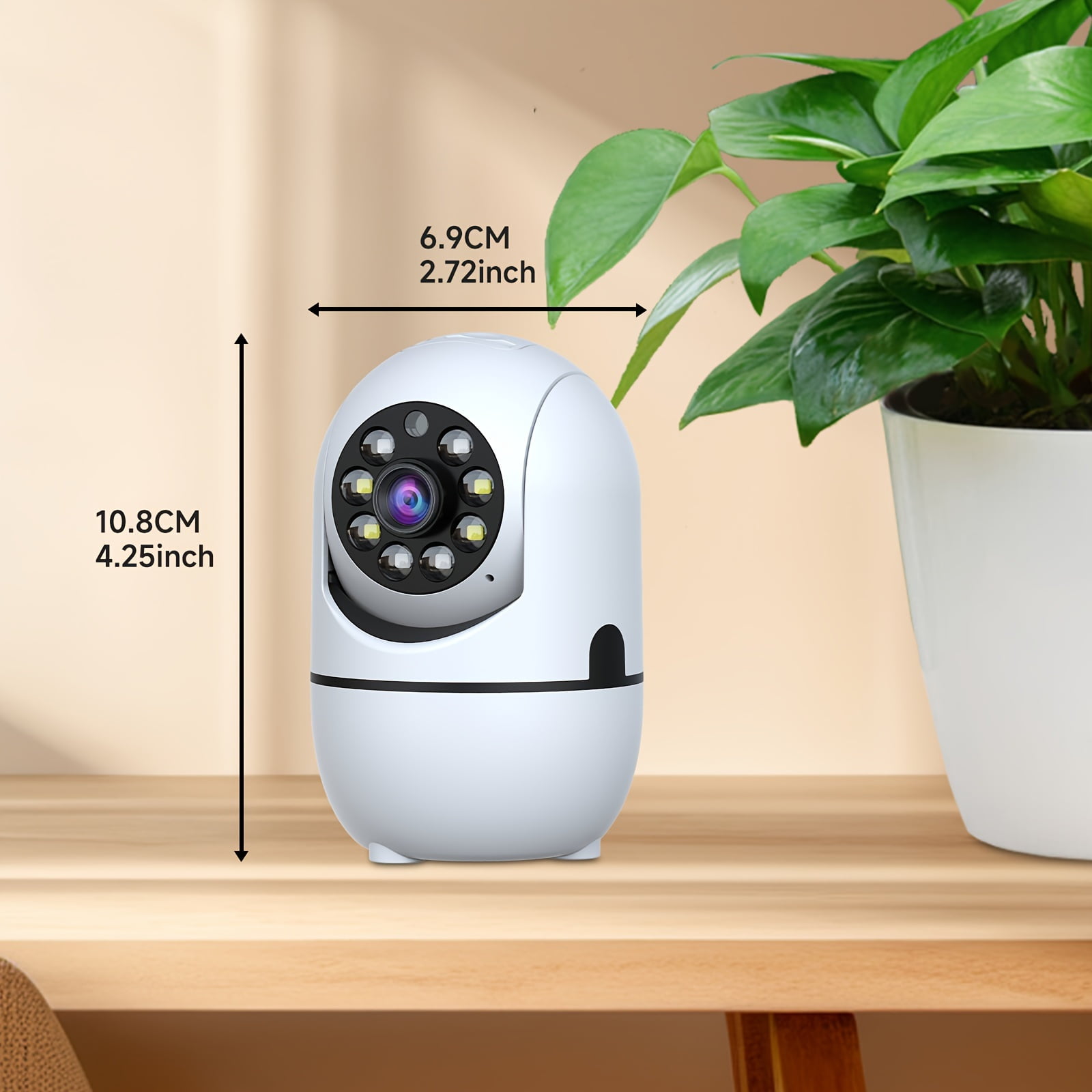 3pcs Indoor Camera For Home Security, Wireless W/355° Pan & Tilt, Full-Color Night Vision, Baby/Pet Monitor, Motion Detection, 2-Way Talk, 2, 4G WiFi, Cloud & SD Card Storage, Alexa Ready