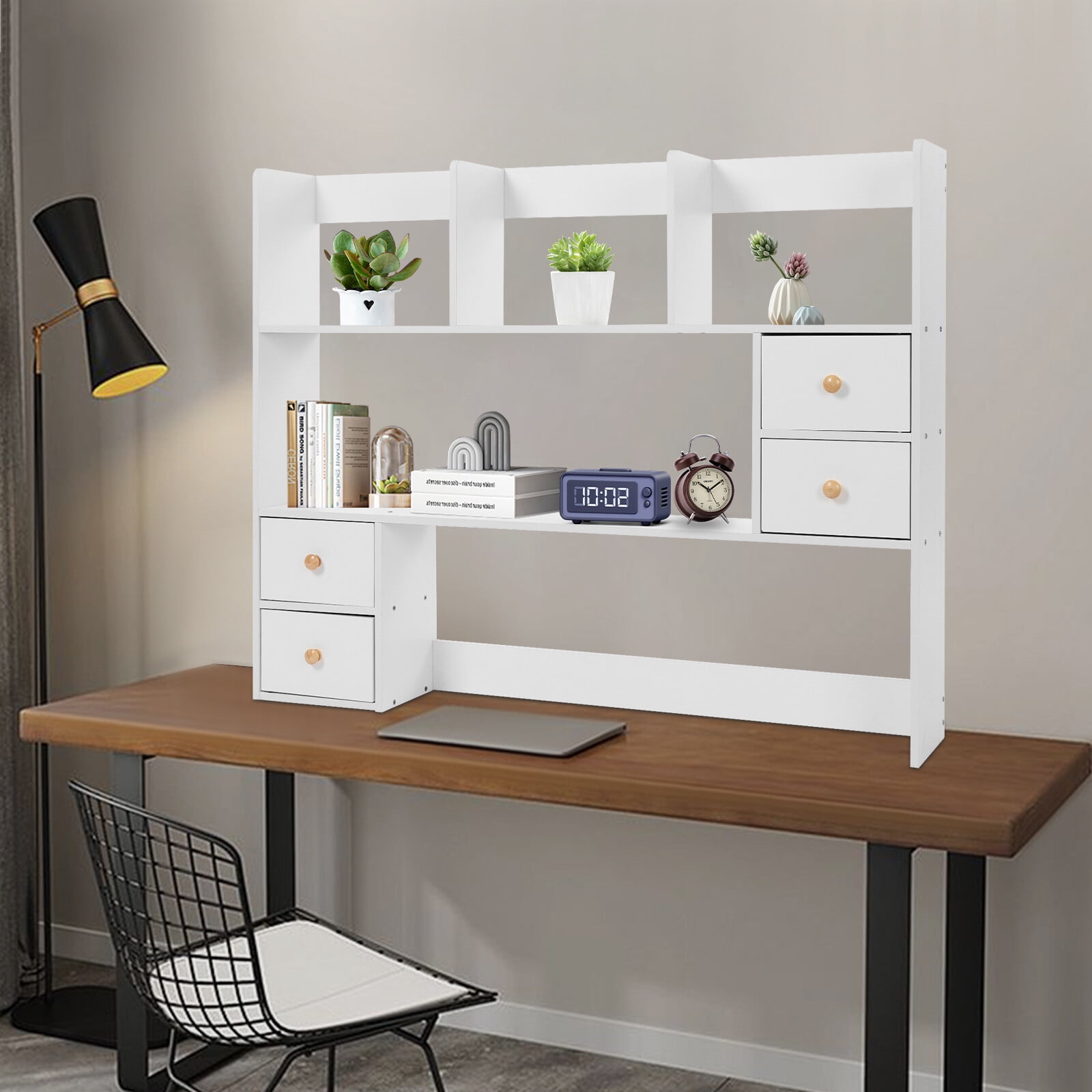 3 Tiers 100cm Office Desktop Organizer Stand Storage Rack Tabletop Display Rack