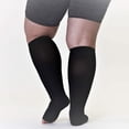 thumbnail image 1 of Calcetines de Compresión TUNC 4XL 20-30 mmHg Medias de Soporte Bariátrico Graduado Opaco Tobillo Extra Ancho Linfedema Talla Grande XXXX-L Puntera Cerrada 2 Piezas Beige Negro, 1 of 3