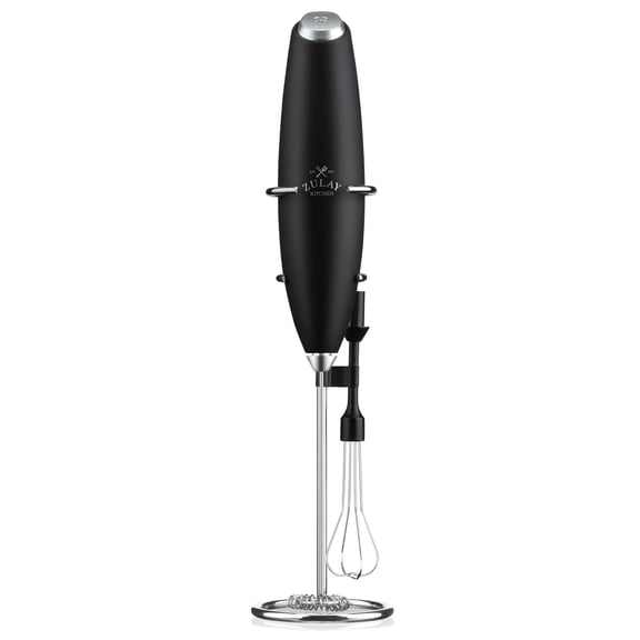 Zulay Kitchen Milk Frother with Stand and Bonus Whisk Attachment