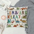 thumbnail image 2 of Orinice Dinosaur Alphabet Poster Graphic Decorative Cushion Throw Pillow Cover for Home Couch Living Room Sofa, Men Women Boy Girl Room, Car and Bedroom Decor, 1PC 24x24in, 2 of 5