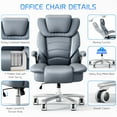 thumbnail image 4 of HomeZeer Big and Tall Office Chair 400lbs, High Back Leather Executive Office Chair with Adjustable Armrest, Modern Ergonomic Office Chair with Wide Seat and Lumbar Support, Blue, 4 of 9
