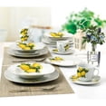 thumbnail image 3 of Stylish and Elegant 20 Pieces Porcelain Square Dinnerware Set Service for 4 People for Hosting Parties and Events - Lemon Design, 3 of 5