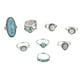 thumbnail image 1 of Minimalista Negro Anillo Combinación 8 Pieza Flor Anillos, 1 of 7