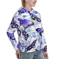 thumbnail image 6 of Fotbe Butterflies Pattern Womens Long Sleeve Hoodie, Pullover Hooded Sweatshirt, Kangaroo Pocket Hoodie with Eye-catching Drawstrings-Medium, 6 of 7
