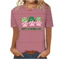 thumbnail image 1 of Camisetas Casuales de Mujer Nueva Moda Impresa Cuello Tripulado Manga Corta, Top Ligero para Diario Y Fiesta, 1 of 4