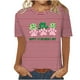 thumbnail image 1 of Camisetas Casuales de Mujer Nueva Moda Impresa Cuello Tripulado Manga Corta, Top Ligero para Diario Y Fiesta, 1 of 4