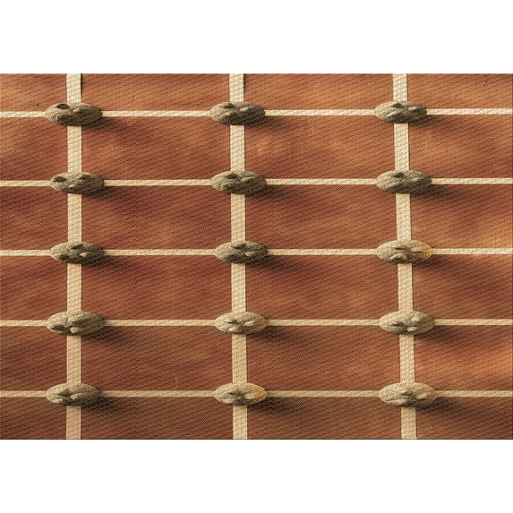 Ahgly Company Indoor Rectangle Patterned Papaya Orange Area Rugs, 5' x 8'