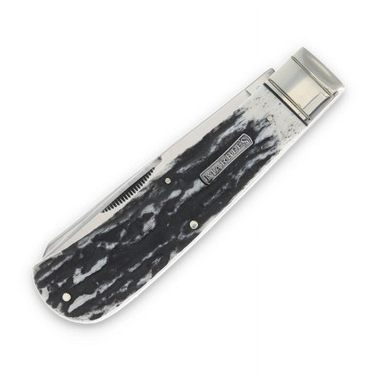 Marbles Marbles Jumbo Trapper Folding Knife Black Stag MR471