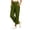 #Army Green 1, variant on Women's Casual Pants Solid Cropped Hem Slit Button Waist Pockets Trousers