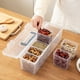thumbnail image 2 of Caja de almacenamiento con tapa a prueba de polvo, asa amarilla, apilable, organizador de plástico para cosméticos, oficina, especias, suministros de arte y herramientas., 2 of 8