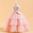 thumbnail image 5 of Pejock Girls Sleeveless Princess Pageant Dress - Puff Cake Skirt with Mesh Bow, Fashion Show Costume for Ages 7-14 Size 120-170, 5 of 9