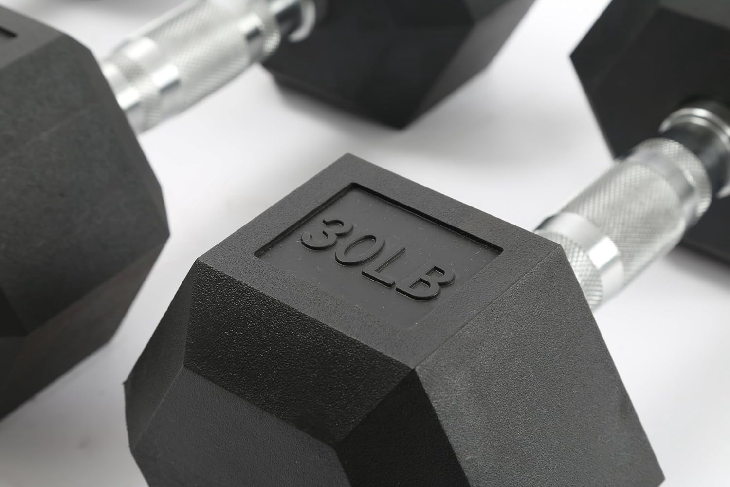 Rubber & PVC Coated Hex Dumbbell Set – Fixed Hand Weights with Anti-Slip Grip, Anti-Roll Design, Durable & Odorless – 90 lbs Set (10LB x2, 15LB x2, 20LB x2)