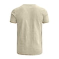 thumbnail image 4 of XIAONU Men's Solid Short Sleeve T-Shirt Crew Neck Daily Casual Tees Tops, 4 of 5