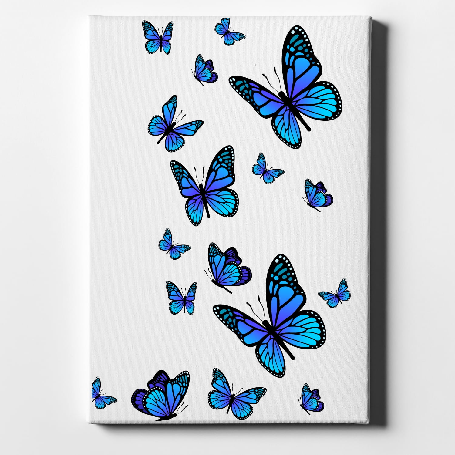 Abstract Canvas Print Floral Butterfly Pink Grey Unique Wall Art Various Sizes