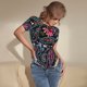 thumbnail image 3 of Balery Paisley Body de cuello redondo de manga corta para mujer Tops de manga corta Tops básicos-Medium, 3 of 7