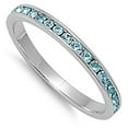 thumbnail image 4 of CHOOSE YOUR COLOR Simulated Aquamarine Elegant Ring .925 Sterling Silver Band Blue CZ Female Size 2, 4 of 4