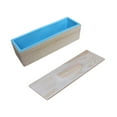 thumbnail image 3 of Moldes rectangulares de silicona para jabón con tapa de madera, flexibles y hechos a mano. Azul, 3 of 9