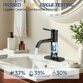 thumbnail image 4 of TVOFEK Single Hole Bathroom Faucet, Matte Black Bathroom Sink Faucets 3 Hole with Metal Pop up Drain, Deck Plate and Supply Hose for Vanity RV Restroom, 4 of 14