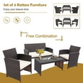thumbnail image 5 of Costway 4PCS Patio Rattan Furniture Set Cushioned Chair Sofa Coffee Table White, 5 of 10