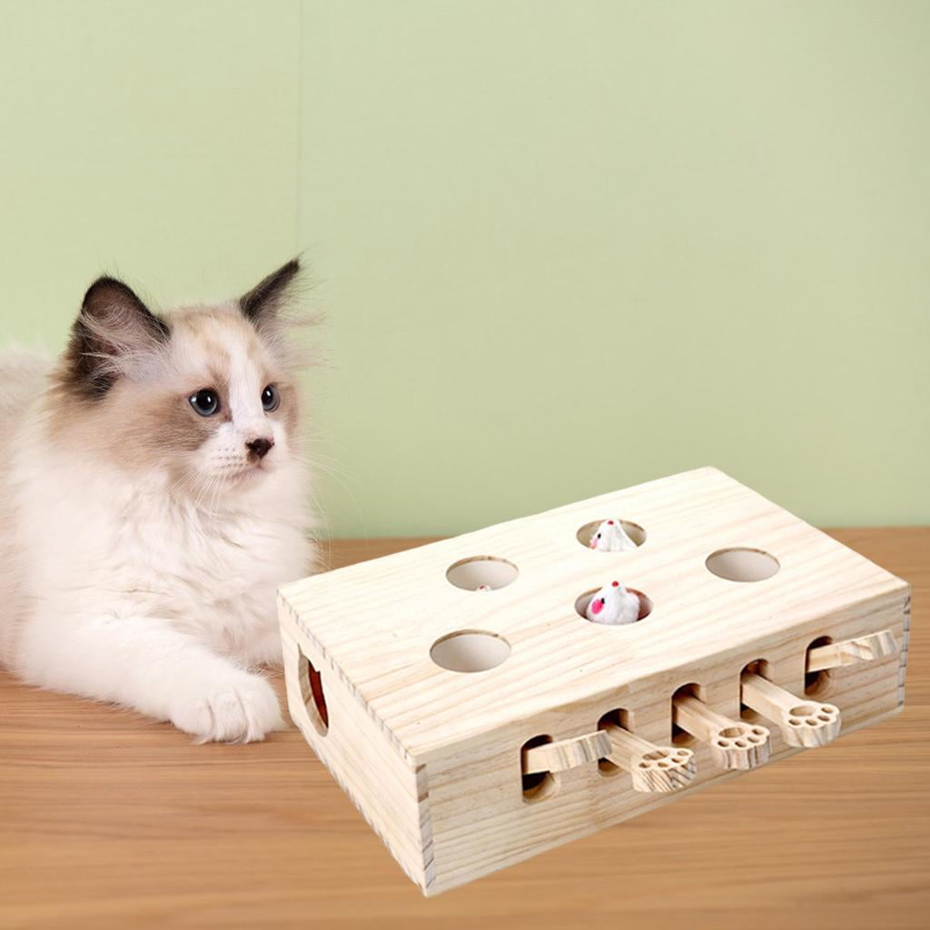 Cat Tease Punch Funny Interactive Toys Wood Whack Mouse Puzzle Box mice mice