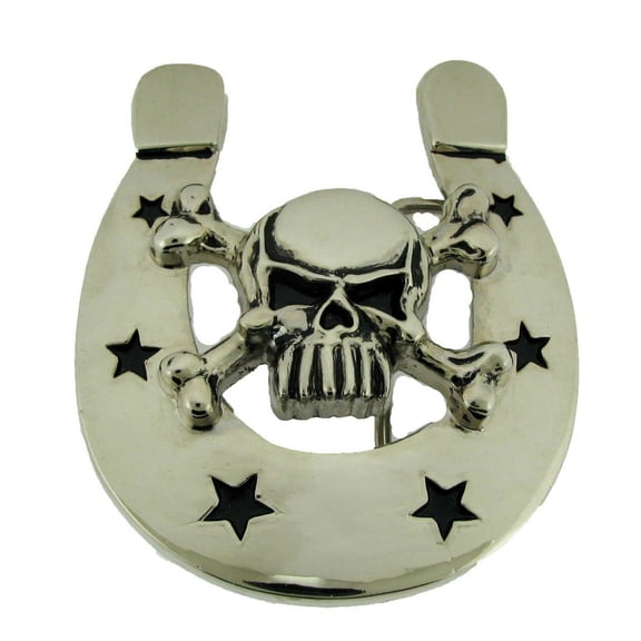 Skull Crossbones Skeleton Horseshoe Silver Metal Fashion Belt Buckle Rock Rebel Fashion gothic new