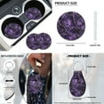 thumbnail image 5 of Yuyamidu Camo Hunting Car Seat Covers Set of 12 Purple Wood Steering Wheel Cover Seatbelt Cushion Pad Cup Holder Chapstick Sleeve Keychain Wrist Strap Key Chain Car Accessories, 5 of 6