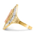 thumbnail image 4 of 14K Two-Tone Gold Ring Band Themed Yellow & Rose with Rhodium Filigree Guadalupe, Size 5, 4 of 5